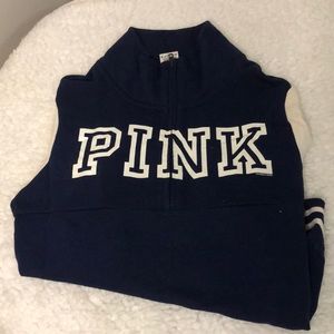 PINK VICTORIAS SECRET HALF ZIP PULLOVER